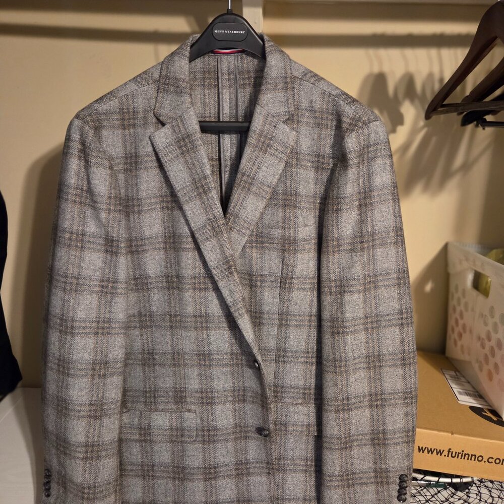 Tommy Hilfiger Grey Plaid Blazer 50L